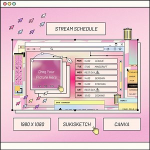 Pink Retro Windows Stream Schedule Template: Editable Canva Design (digital Download) - Etsy
