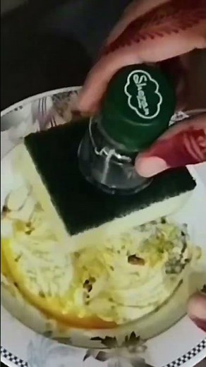 Place a toothpick on top of a dishwashing sponge and write "Kamal" #daily #kitchenhacks #kitchentips