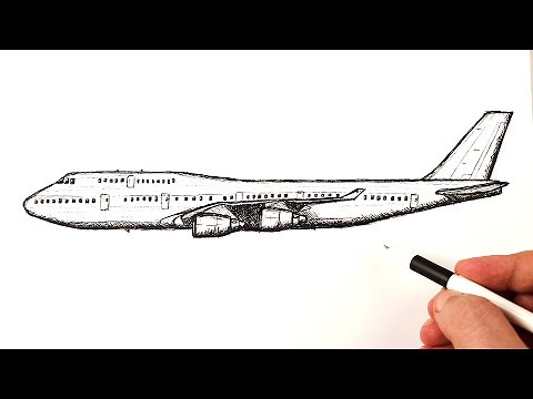 How to draw a airplane Boeing
