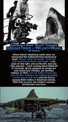 Spielberg’s Shark “Bruce” Changed Hollywood Forever — With Just 4 Minutes of Terror #shortvideo