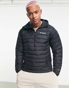 Columbia Powder Lite insulated overhead jacket in black | ASOS