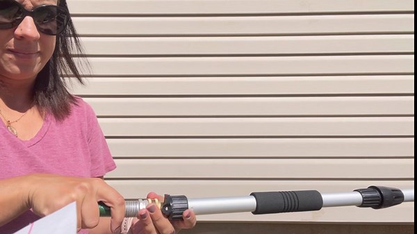 Buyplus Gutter Cleaner Tools from The Ground, Rain Gutter Cleaner Hose Attachment with Extension Poles Up to 8FT, Bendable Gutter Wand | 5 Spray Patterns, Perfect for Garden Hose