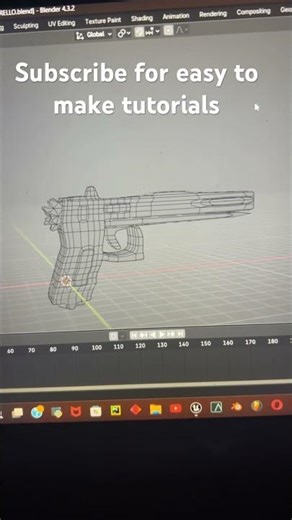#blender3d #blender #gun #ue5 #gamedev #indiegamedev how to make a gun in 10 mins in blender.