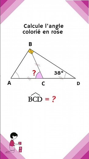 Calcul d’angles #maths #mathscollege #shorts
