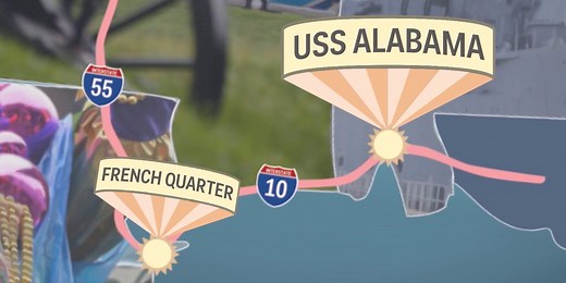 The shortest route for a road trip across the US to see 50 national landmarks