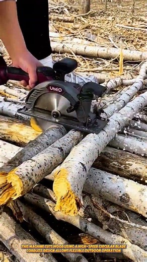 Cordless Circular Saw Machine Cuts Multiple Wood Logs Instantly #machine