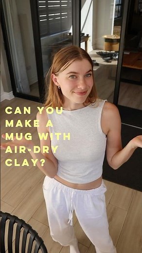 Can you make a mug with air-dry clay? ☕️ #ceramic #pottery #clay #tutorial