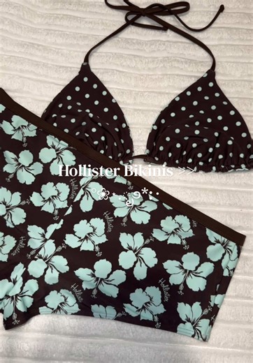 New Hollister Bikinis, I’m obsessed with the swim shorties 🩵🤎🌺 #bikini #bikinis #hollister #summer2026 #fyp @hollister