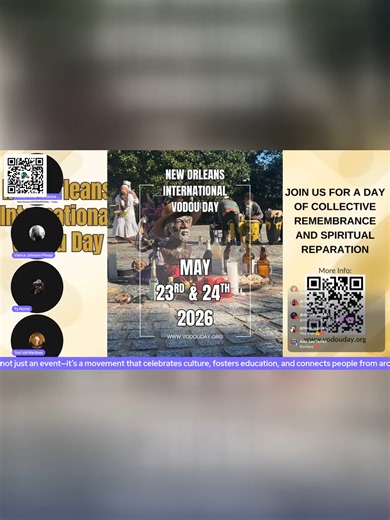 How ancestors carried God through the Middle Passage. “Who and What Is GOD in ATR?” Part 2 Tuesday 10th March 20269 pm CST ⋆˖⁺‧₊☽◯☾₊‧⁺˖⋆AYIBOBO!⋆˚₊ 𖤓☽˚.⋆ Voodoo Hoodoo 101 powered by NOIVD 🌀New Orleans International Vodou Day Weekdays 9 pm CST, 10 pm EST Co-Host and Panelist link Streamyard: https://streamyard.com/6mjjfmj33j https://www.vodouday.org/voodoohoodoo101podcast Produced, Powered, Supported, and Sponsored by NOIVD New Orleans International Vodou Day (Year Three) May 23rd & 24th, 2026