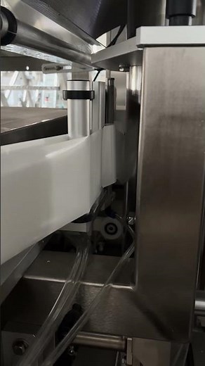 sticker labeling machine work with vertical bagger equipment