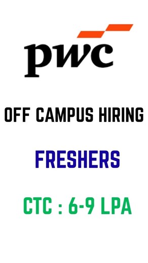 PWC Off Campus Mass Hiring | 6-9 LPA | Freshers | 2024/2025/2026 #offcampusdrive #btechjobs
