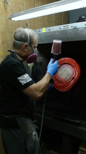 RagTop Fire on Instagram: "One of our leather repair helmets from a while back getting it’s initial coat of deep RagTop red paint 🎨 America’s full-service fire helmet restoration company 🇺🇸"