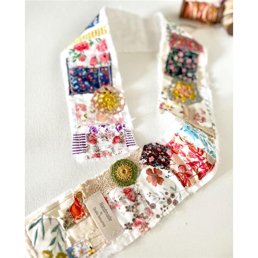 Handmade Fabric Snippet Roll: Fabric Collage Snippets - Etsy