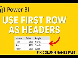 Use First Row as Headers in Power BI | Quick Data Cleaning Trick. Power Query Tutorial. Fix Column.