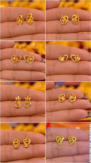 Gold earrings tops designs for daily use #shorts #viralshorts #gold #earrings #topsdesigns