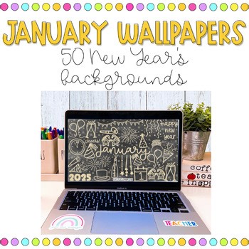 January Desktop Wallpaper & Backgrounds for New Year | Gold Sparkles