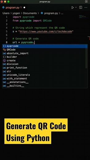 Generate QR Code using python #shorts #coding #programming