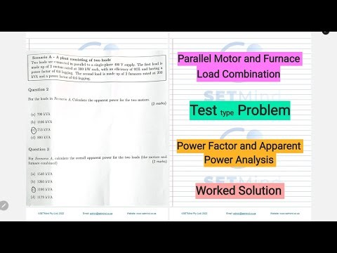 Parallel AC Circuits Calculations | Apparent Power and P.F Analysis | Motor & Furnace| SETMind