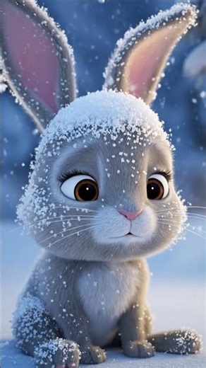 A Tiny Bunny Covered in Snow – The Rescue That Saved Its Life!#bunnyrescue #shorts