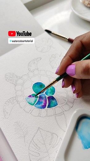 Hawaiian Turtle Watercolor Tutorial from Aloha Series