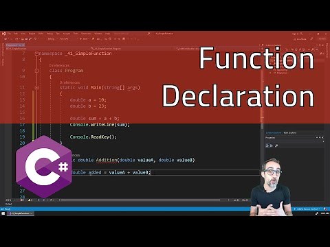 8.2 Function Declaration - Learning C#