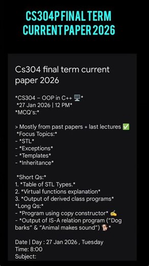 cs304 final term current paper 2026 #vu #vuexams #cs304