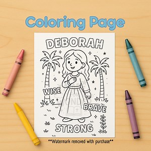 Deborah Coloring Page | Bible Hero Coloring Sheet for Girls | Christian Printable | Faith-based Activity | Kids Sunday School Craft - Etsy