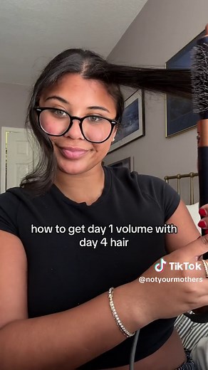 Day 4 hair? No problem! With our plump for joy volumizing mousse and hairspray, you can get your volume back just like that! It’s the perfect duo when you hair needs a lift 💜 @Ulta Beauty #blowoututorial #volumizingproducts #volumeblowout #blowoutcurls #blowouthack