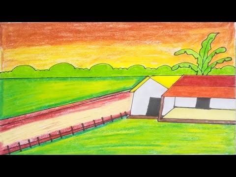 Beautiful scenery drawing/how to draw a scenery drawing