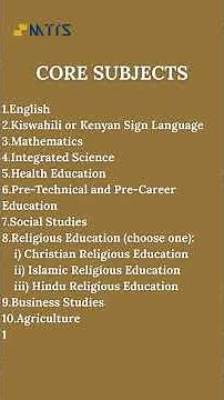 Junior secondary school core and optional subjects CBC Kenya