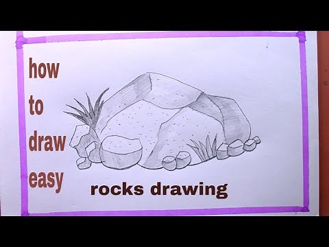 How To Draw Rocks Easy/Rocks Drawing Easy Way