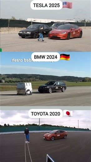SHOCK AEB VS: Tesla 2025 vs BMW 2024 vs Toyota 2020