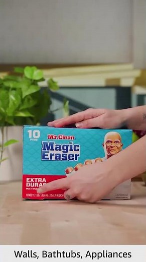 Mr. Clean Magic Eraser Review | Removes Tough Stains from Walls, Sneakers & Bathroom (10 Pack)
