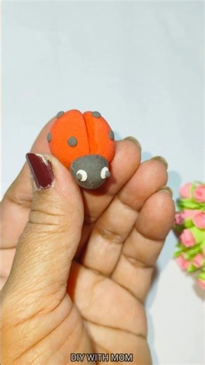 Let's make ladybug with clay #diy #shorts