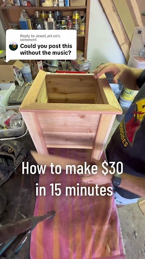 Replying to @Jewel_art.co No Music so you can hear! #diy #planterbox #cedar #money