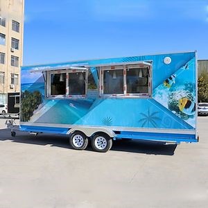 [Hot Item] Stainless Steel Food Trailer Fast Food Trucks Street Mobile Food Trailer with Full Kitchen
