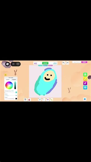🎨Quick drawing in Roblox. Drew a baby, 👶it turned out funny! 2nd place!❤️❤️ #shorts