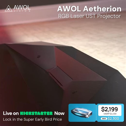 🎥 What You See Is What You Get. ⭐ Lock in the best launch offer. 🔍 AWOL Aetherion sets a new benchmark for Ultra-short-throw projector performance. Tested beyond specs and built for real performance. 🎁 Save up to $2,300 · 51% Off 🛡️ 2-Year Hassle-Free Warranty 👉 Join the momentum. Back the future of home cinema. | AWOL Vision