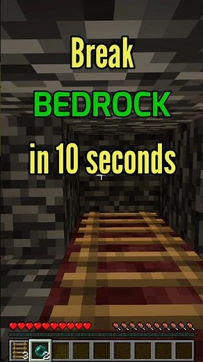 😱 Break Bedrock in 10 Seconds!? (Survival Trick) #shorts #minecraft