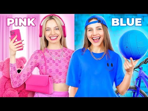 Pink Vs Blue Challenge! Good & Bad Students’ Battle at School