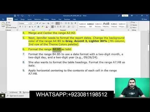 Excel 365/2021 Module 2 SAM Project 1a | Excel Module 2 SAM Project 1aBergamot Urgent Care Clinic