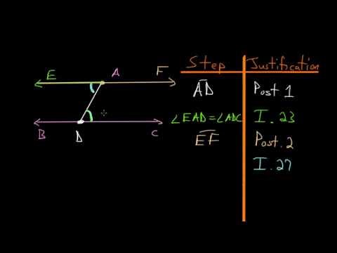 Euclid's Elements Book 1: Proposition 31, Constructing Parallel Lines