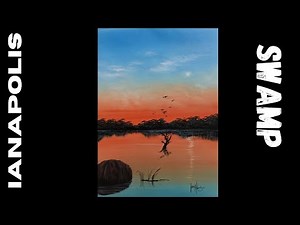 #423 Acrylic art How to paint a swamp in acrylic