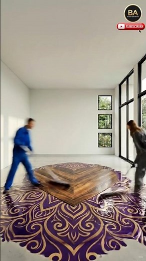 This Hidden Aquarium Galaxy Floor Looks Unreal 😱💜 #galaxyfloor #aquariumfloor #epoxyfloor