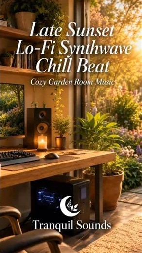 Late Sunset Lo-Fi Synthwave 🌇 Cozy Garden Room Music #shorts