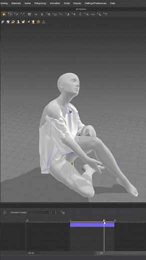 Simple T-Shirt and shorts in Marvelous Designer 💫 #digitalfashion #3dart #marvelousdesigner #easy