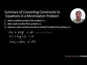 How to Convert Constraints to Equations in a Linear Programming Minimization Problem