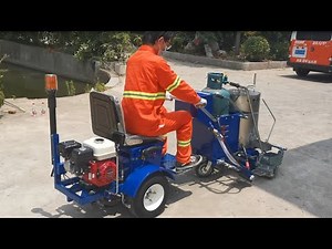 Driving Thermoplastic Road Marking Machine Operation Video