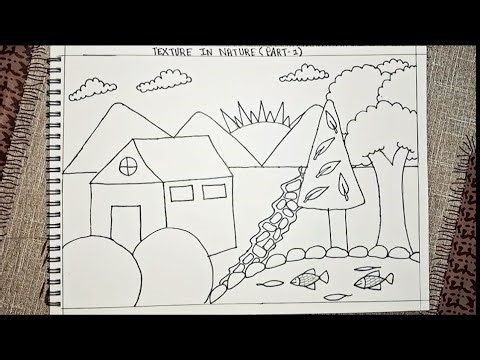 Texture in Nature Drawing ( part 1 ) | Creative Landscape Art with Patterns
