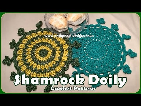 Shamrock Doily Crochet Pattern #crochet #crochetvid